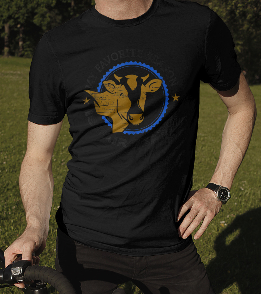 My Favorite Season Is Fair Season Cow Image Farm T-Shirt