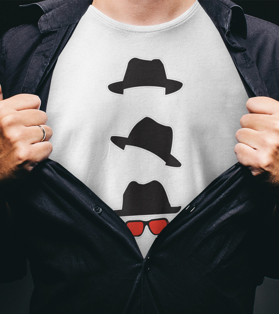 Name A More Iconic Trio With Classic Hats And Red Sunglasses T-Shirt