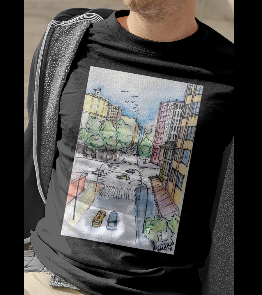 New York City Urban Street View From The Highline With Cars And Buildings T-Shirt