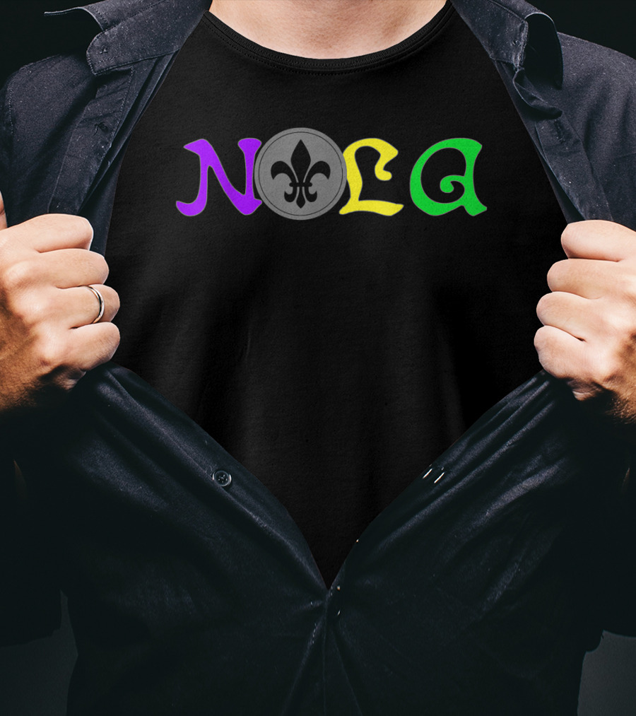 NOLA Fleur-de-Lis New Orleans Mardi Gras 504 T-Shirt
