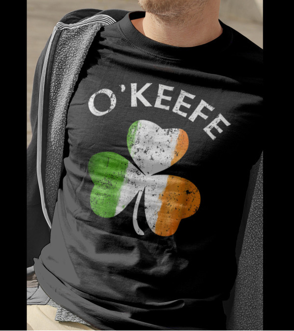 O'Keefe Irish Shamrock Tricolor Flag T-Shirt