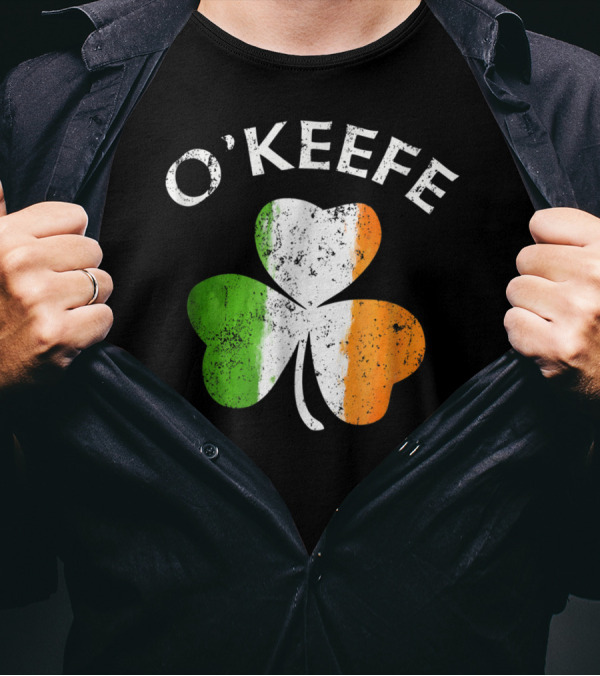 O'Keefe Irish Shamrock Tricolor Flag T-Shirt
