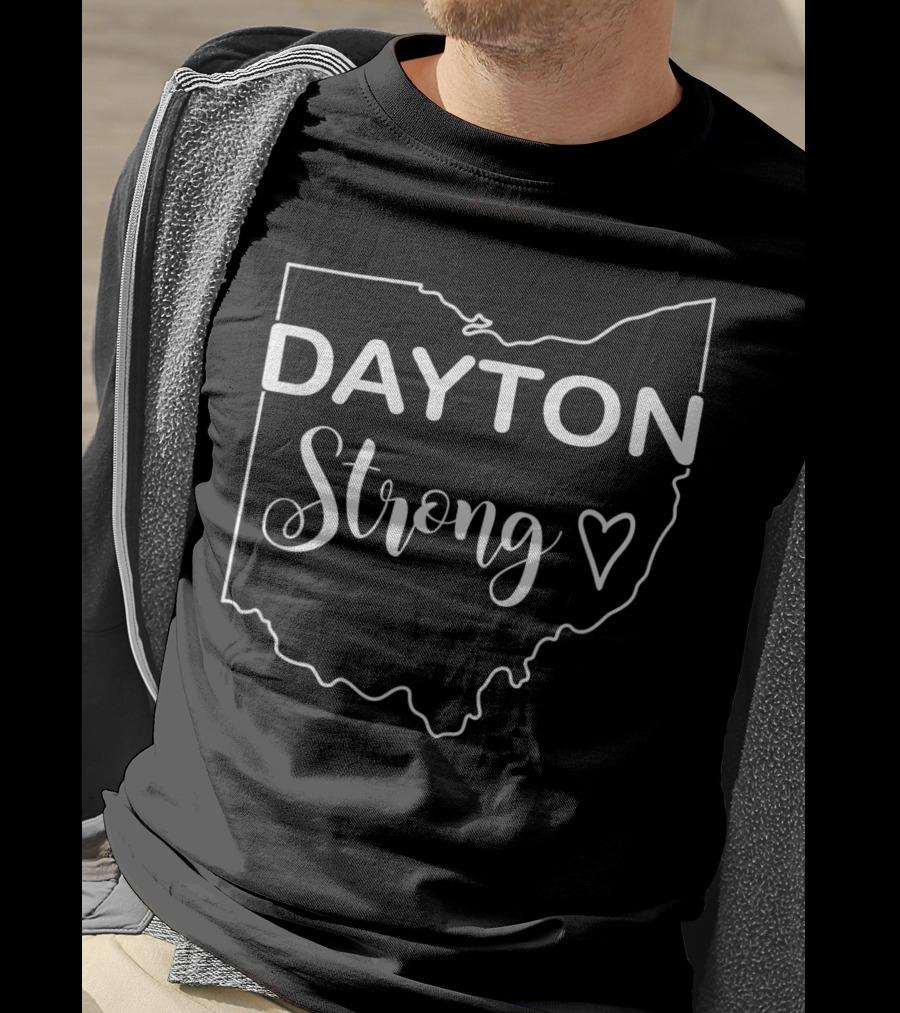 Ohio Dayton Strong Map Heart T-Shirt