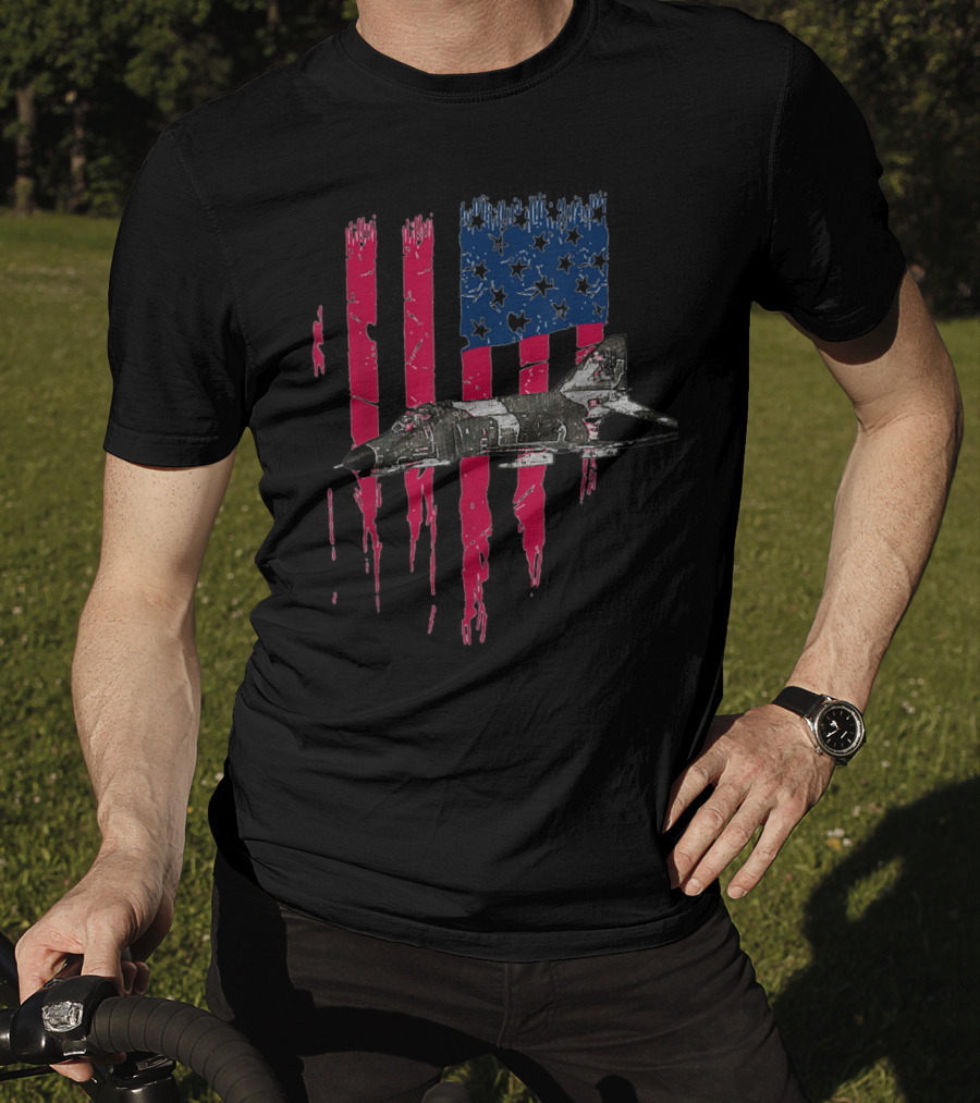 Patriotic 4 Phantom McDonnell Douglas American Fighter Jet T-Shirt