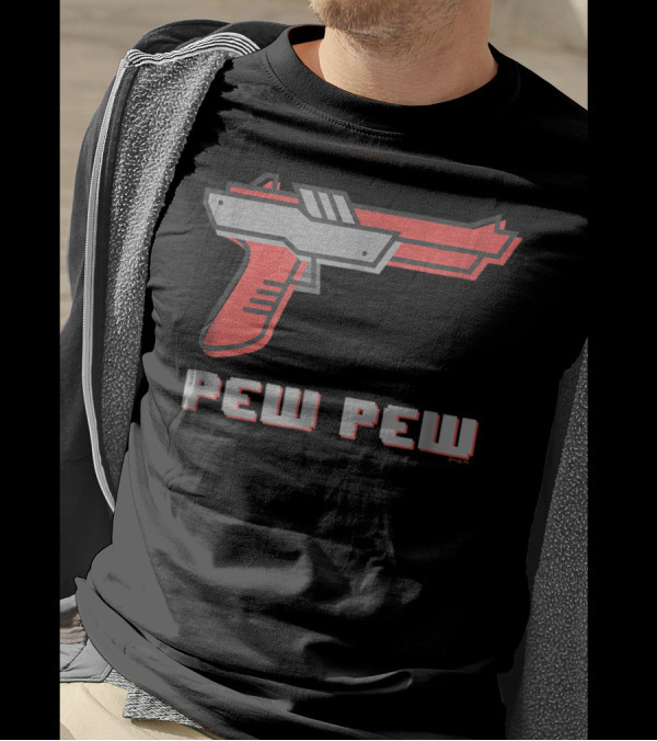 Pew Pew Retro Gaming Gun T-Shirt