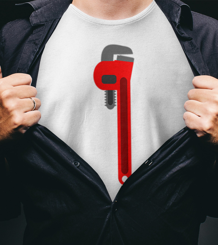 Plumber Tool Pipefitter Pipe Wrench Red T-Shirt