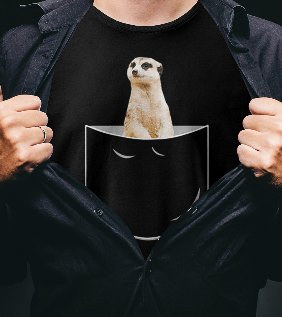 Pocket Meerkat Funny Meerkat In Pocket Standing Cute Wildlife Surrogate T-Shirt
