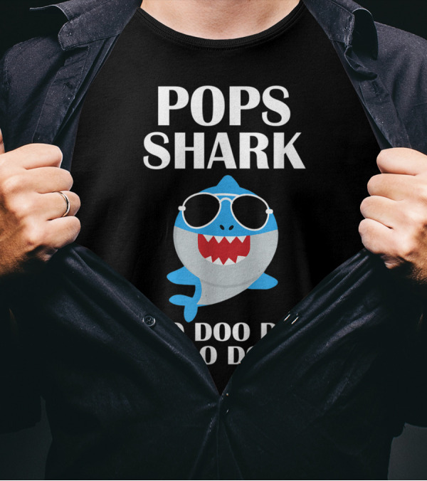 Pops Shark Doo Doo Doo Doo Doo Sunglasses Cartoon T-Shirt