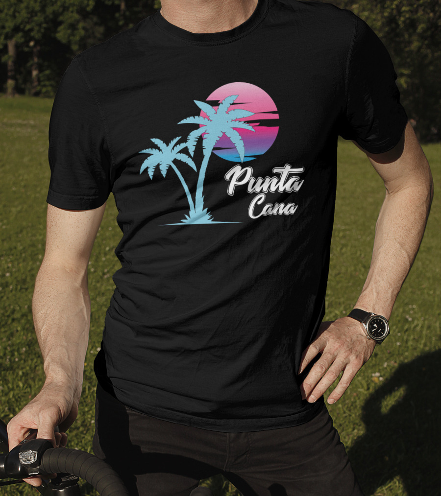 Punta Cana Cool Dainty Beach Lovers Sunset Palm Trees T-Shirt