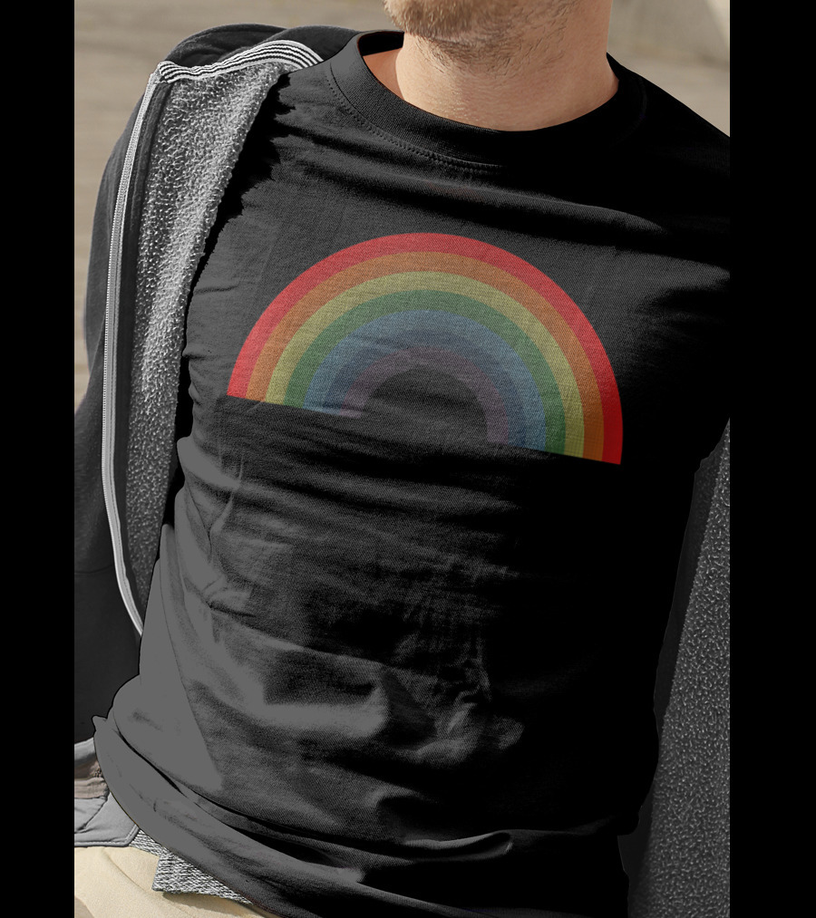 Rainbow Vintage 80's Style Gay Pride Retro Arch T-Shirt