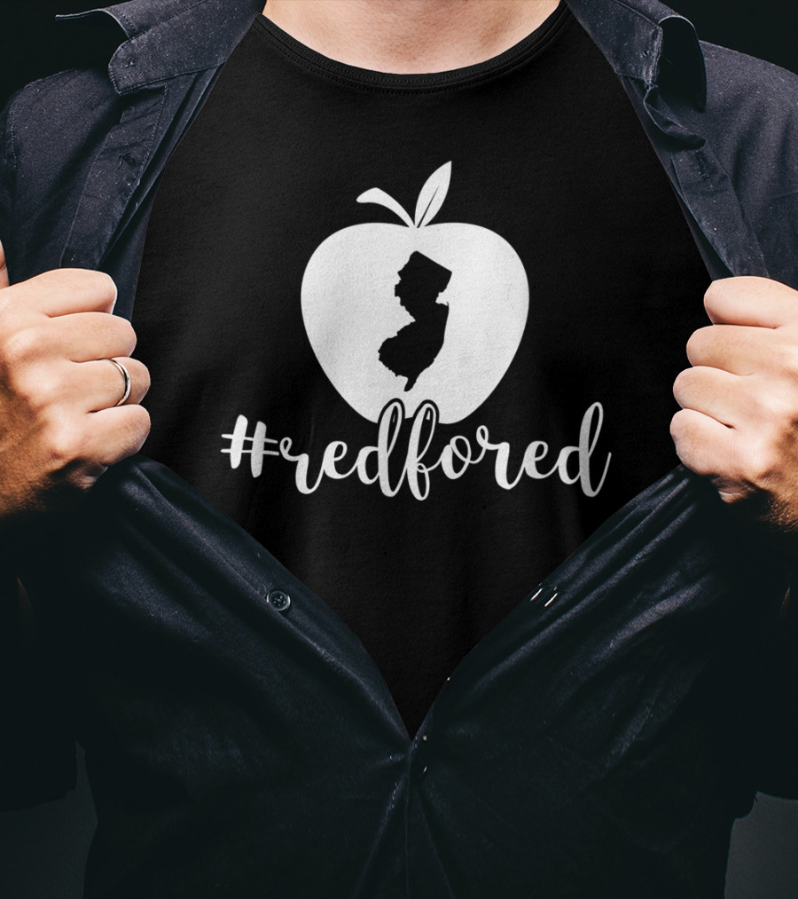 RedForEd New Jersey Teacher Public Education Movement Apple T-Shirt