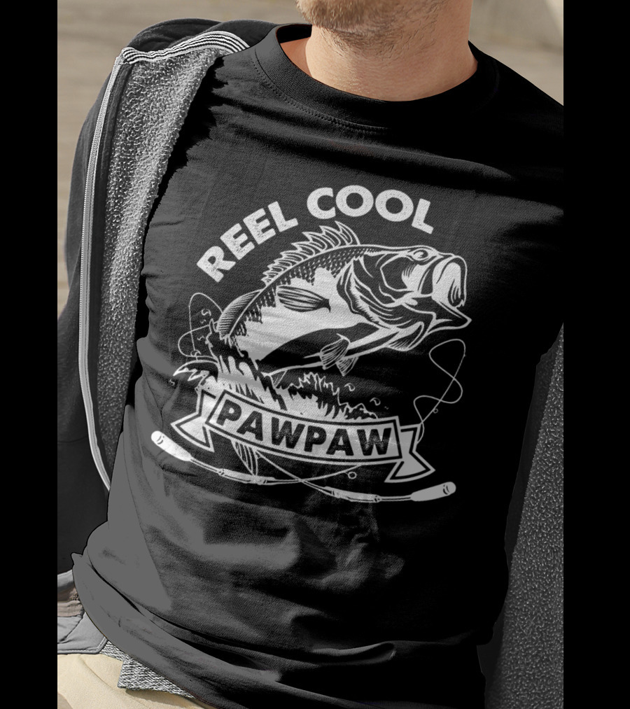 Reel Cool Pawpaw Fishing Bass Splash And Line T-Shirt