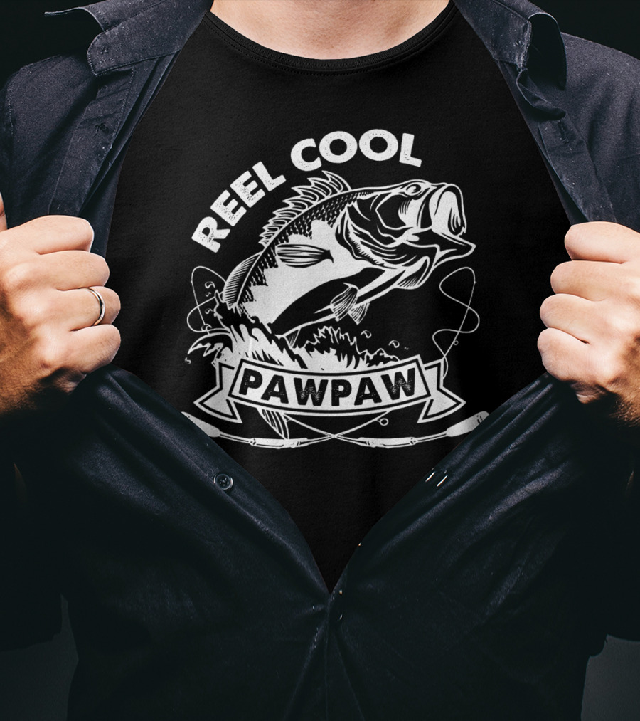 Reel Cool Pawpaw Fishing Bass Splash And Line T-Shirt