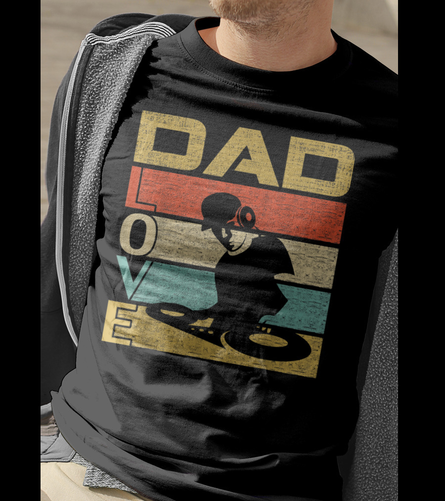 Retro Vintage Dad Love DJ Deejay Funny Father's T-Shirt