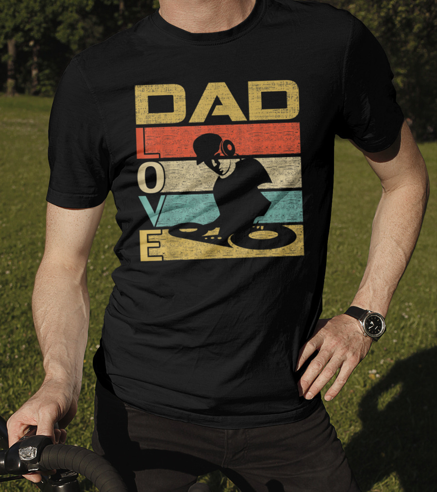 Retro Vintage Dad Love DJ Deejay Funny Father's T-Shirt