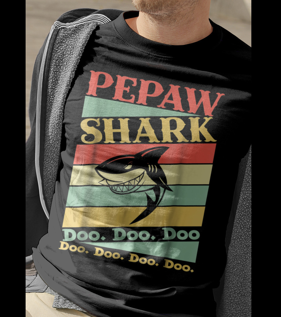 PEPAW SHARK Doo Doo Doo Retro Vintage T-Shirt