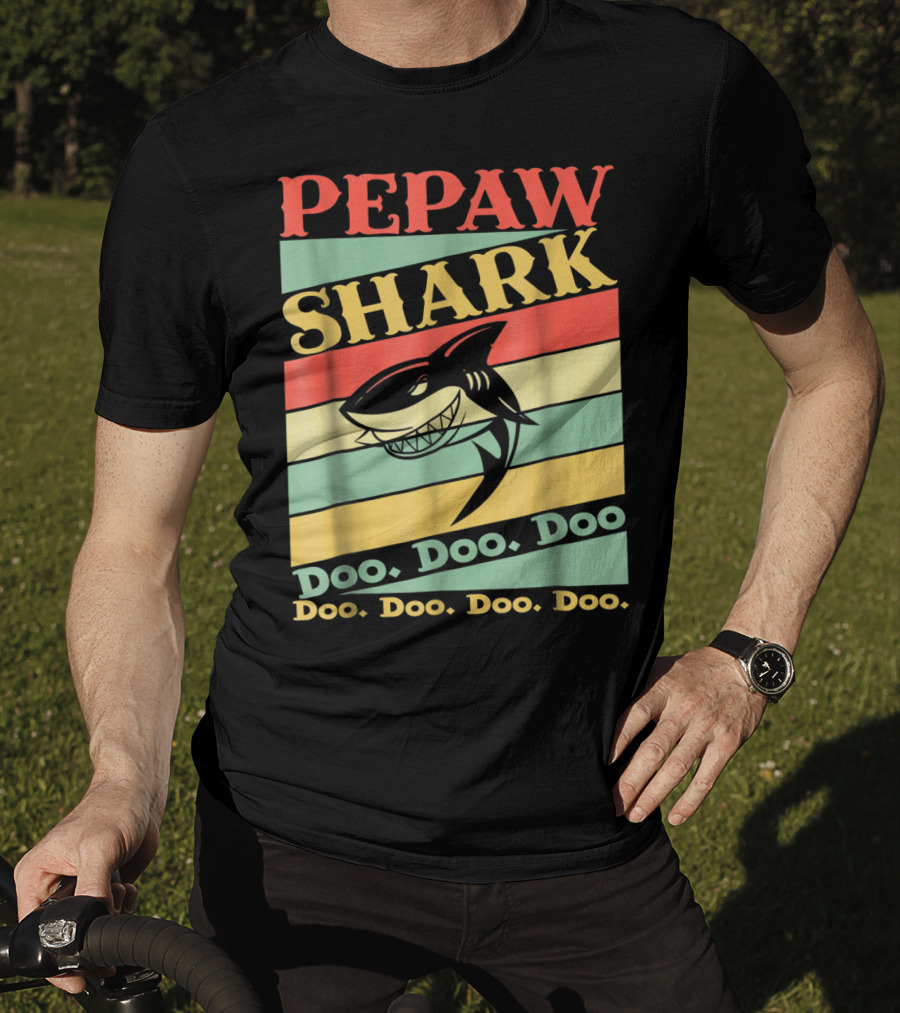 PEPAW SHARK Doo Doo Doo Retro Vintage T-Shirt
