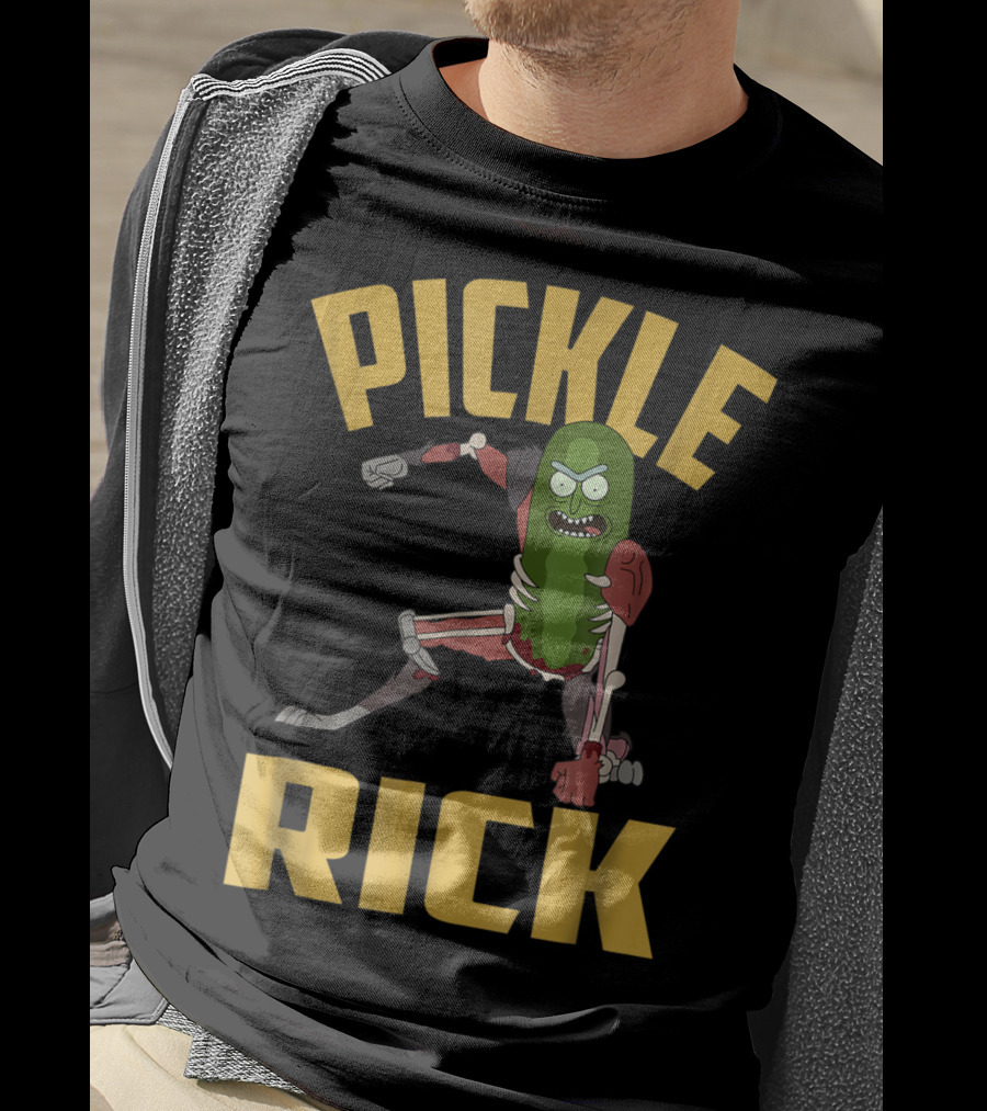 Rick And Morty Pickle Rick Punch Action Pose T-Shirt