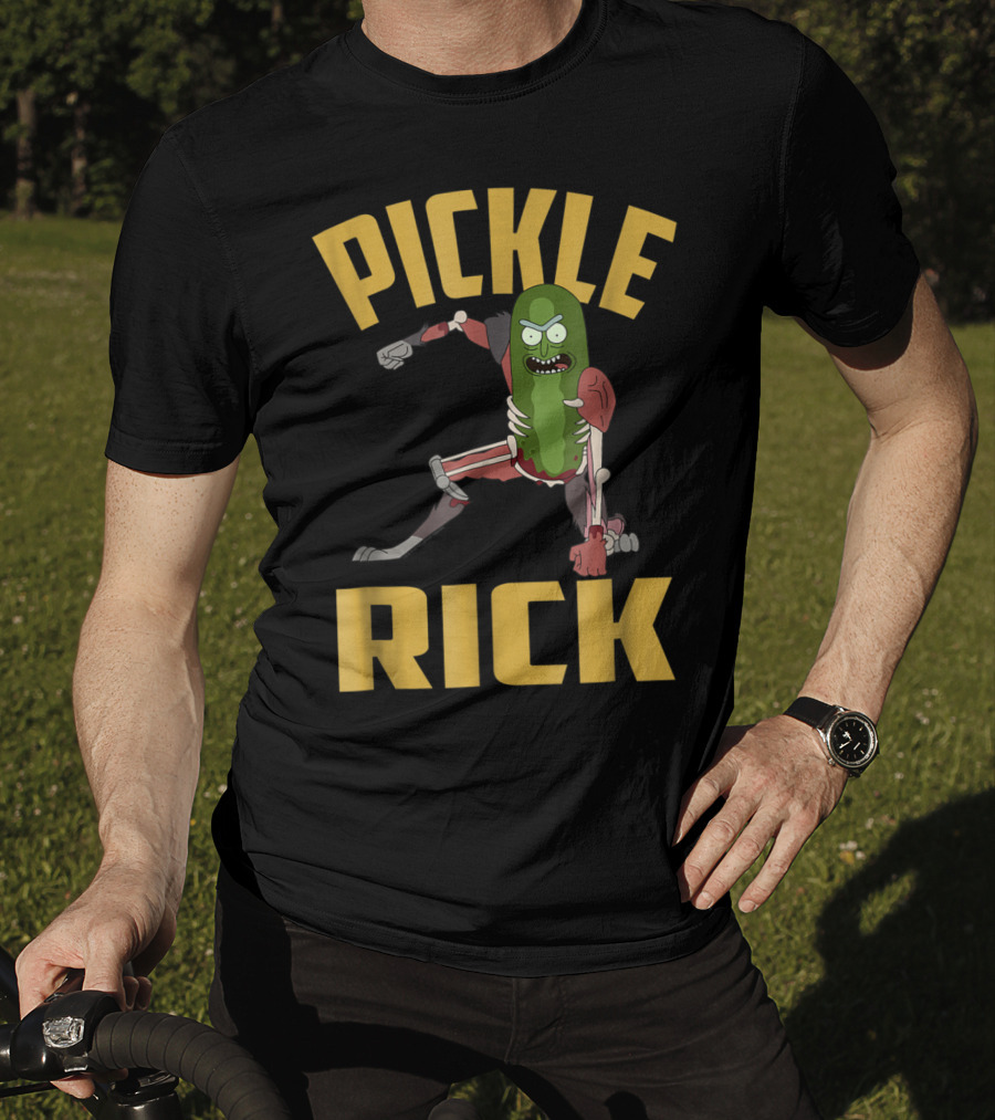 Rick And Morty Pickle Rick Punch Action Pose T-Shirt