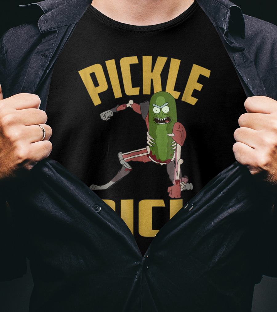 Rick And Morty Pickle Rick Punch Action Pose T-Shirt