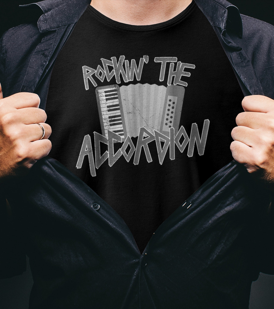 Rockin' The Accordion Vintage Music Band Instrument T-Shirt