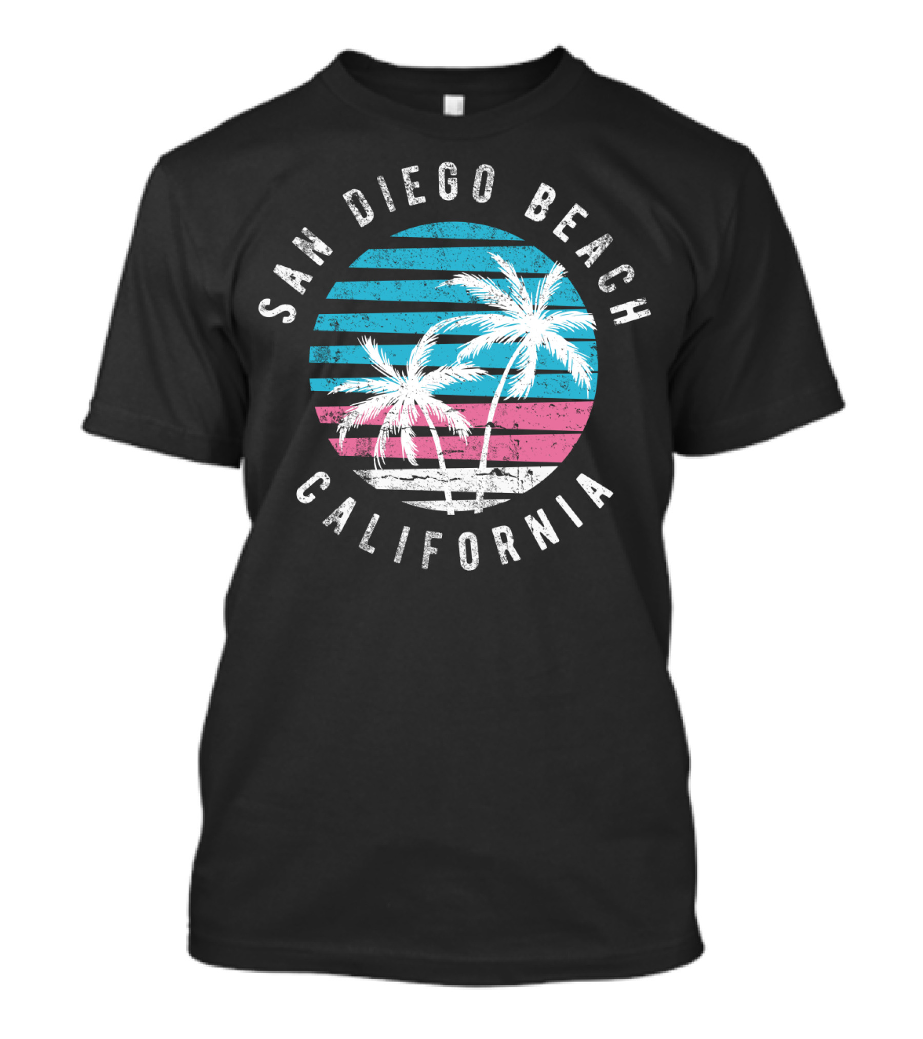 San Diego Beach California Surf Sunset Palm Trees T-Shirt