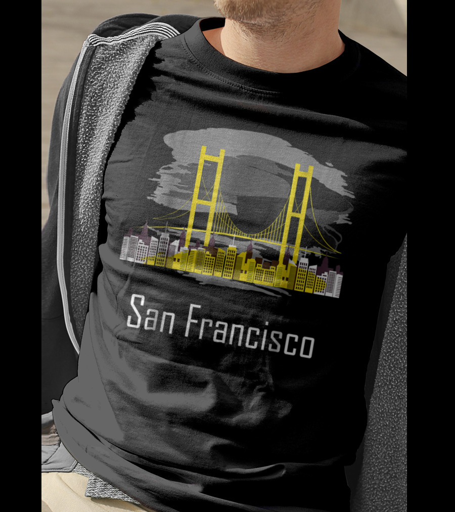 San Francisco Golden Gate Bridge California Skyline T-Shirt