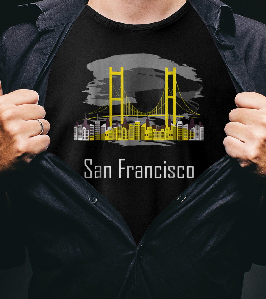 San Francisco Golden Gate Bridge California Skyline T-Shirt