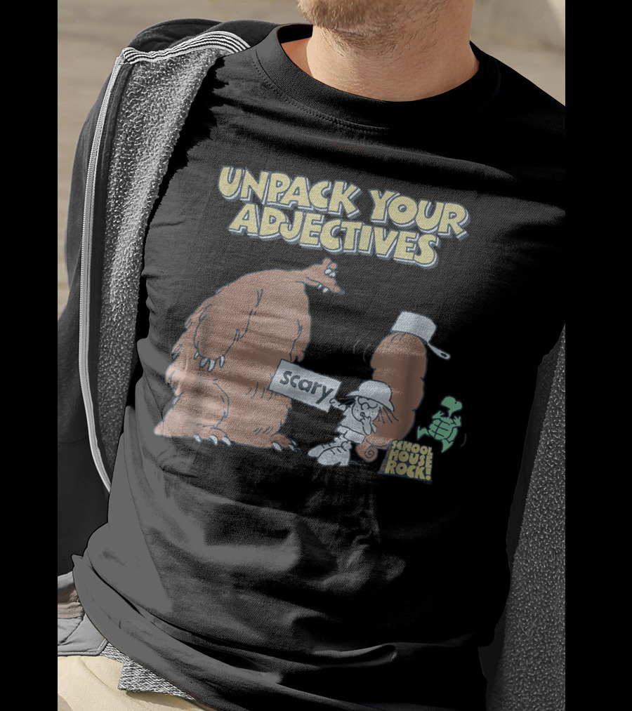 Schoolhouse Rock Unpack Your Adjectives Scary Bear T-Shirt