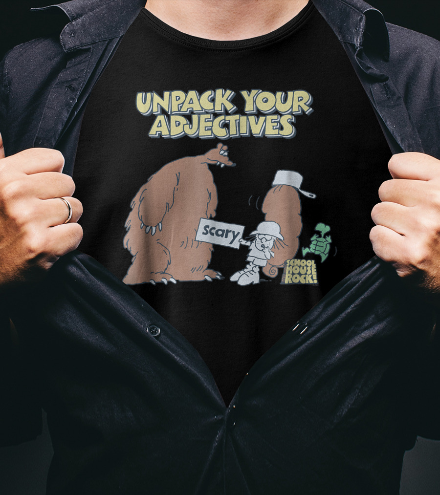 Schoolhouse Rock Unpack Your Adjectives Scary Bear T-Shirt