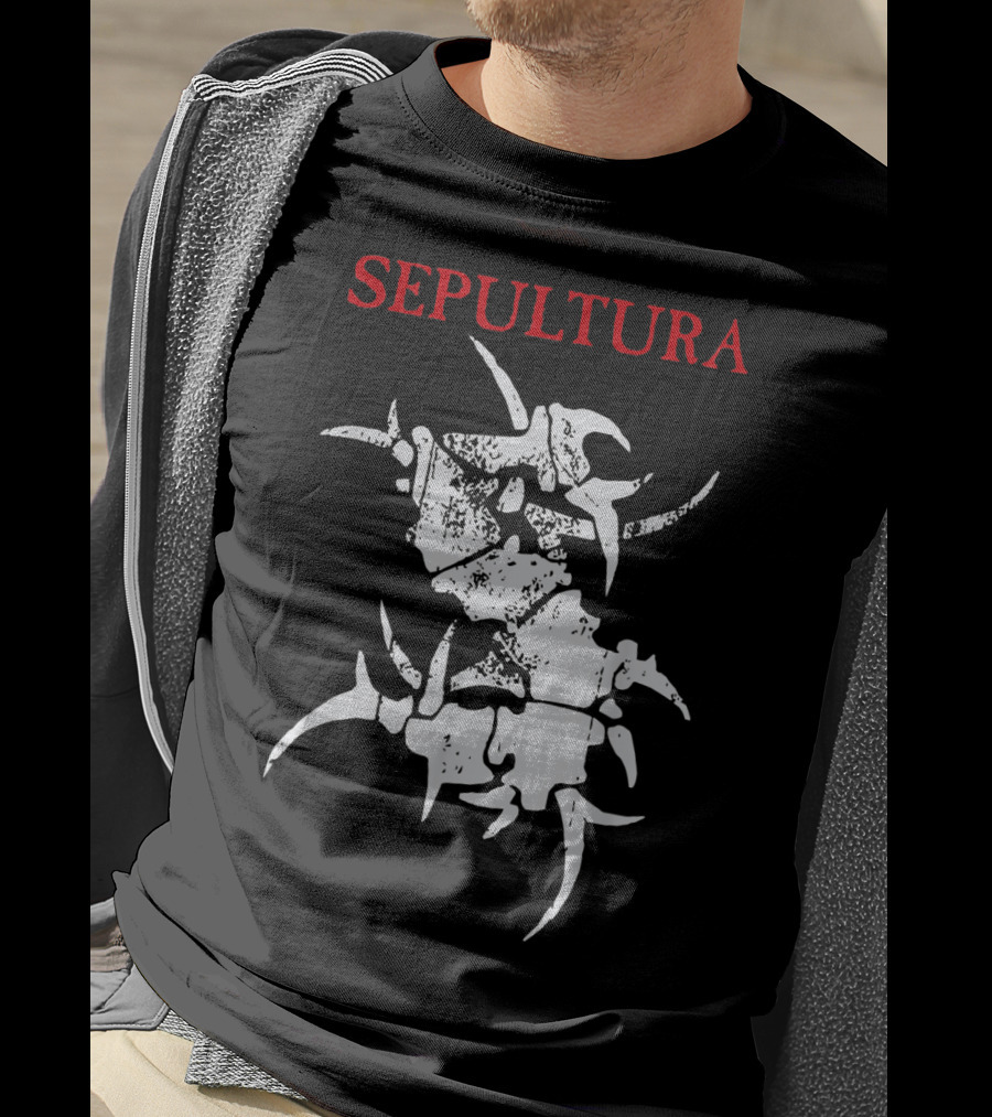 Sepultura Spiked Spine Emblem T-Shirt