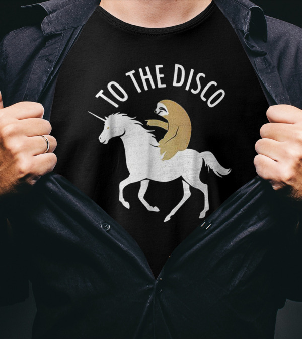 Sloth Riding Unicorn To The Disco T-Shirt