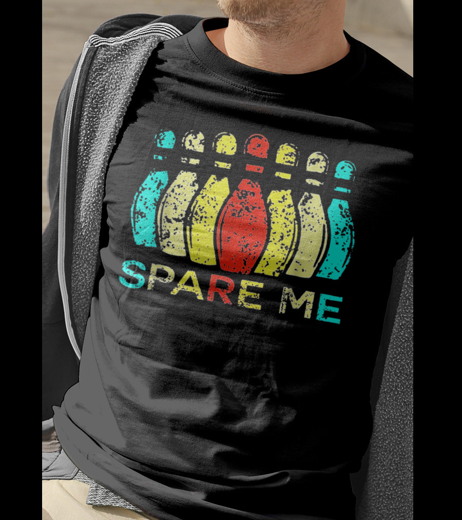 Spare Me Bowling Vintage Bowling Pins T-Shirt