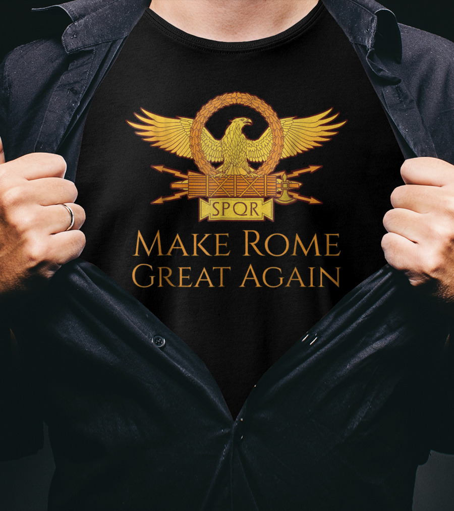 SPQR Make Rome Great Again Roman Eagle Emblem T-Shirt