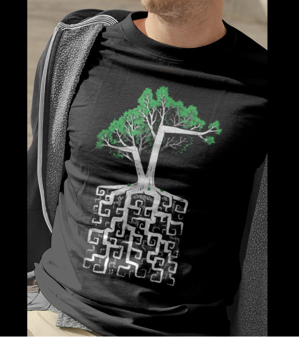 Square Root Tree Math Concept With Intricate Roots And Foliage T-Shirt