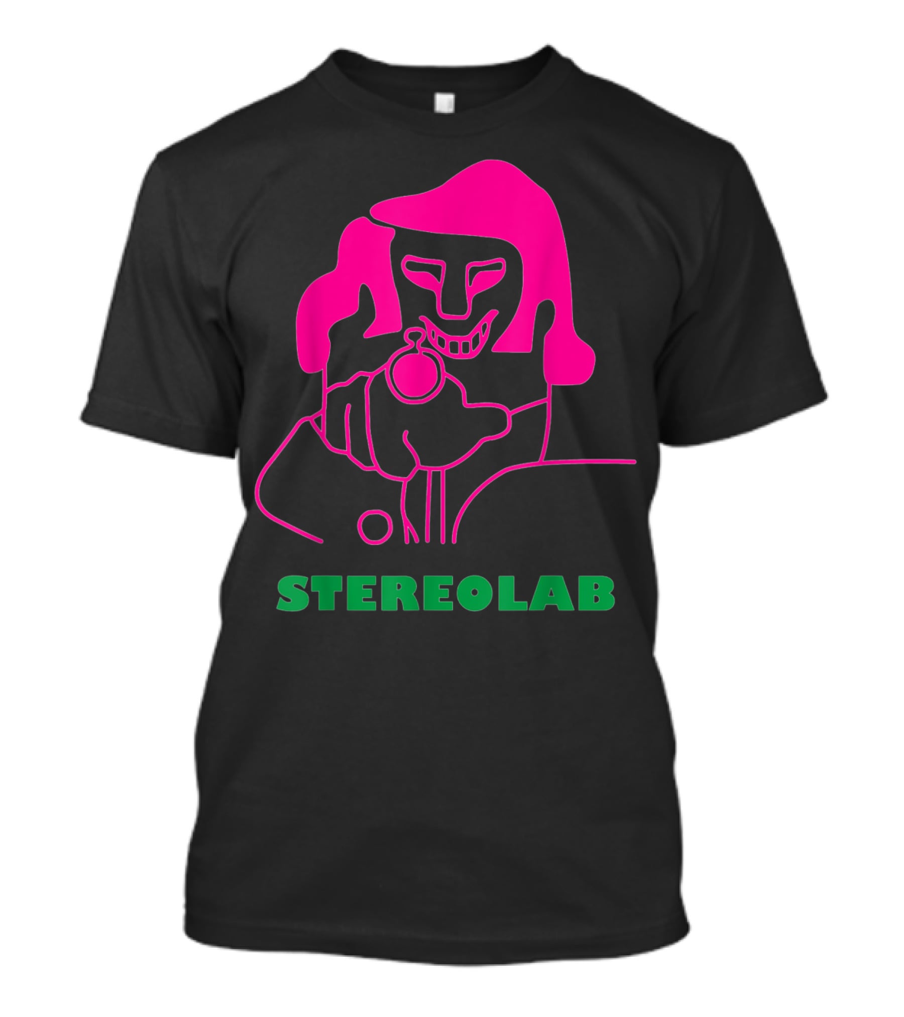 Stereolab Pink Abstract Figure Holding Stopwatch T-Shirt