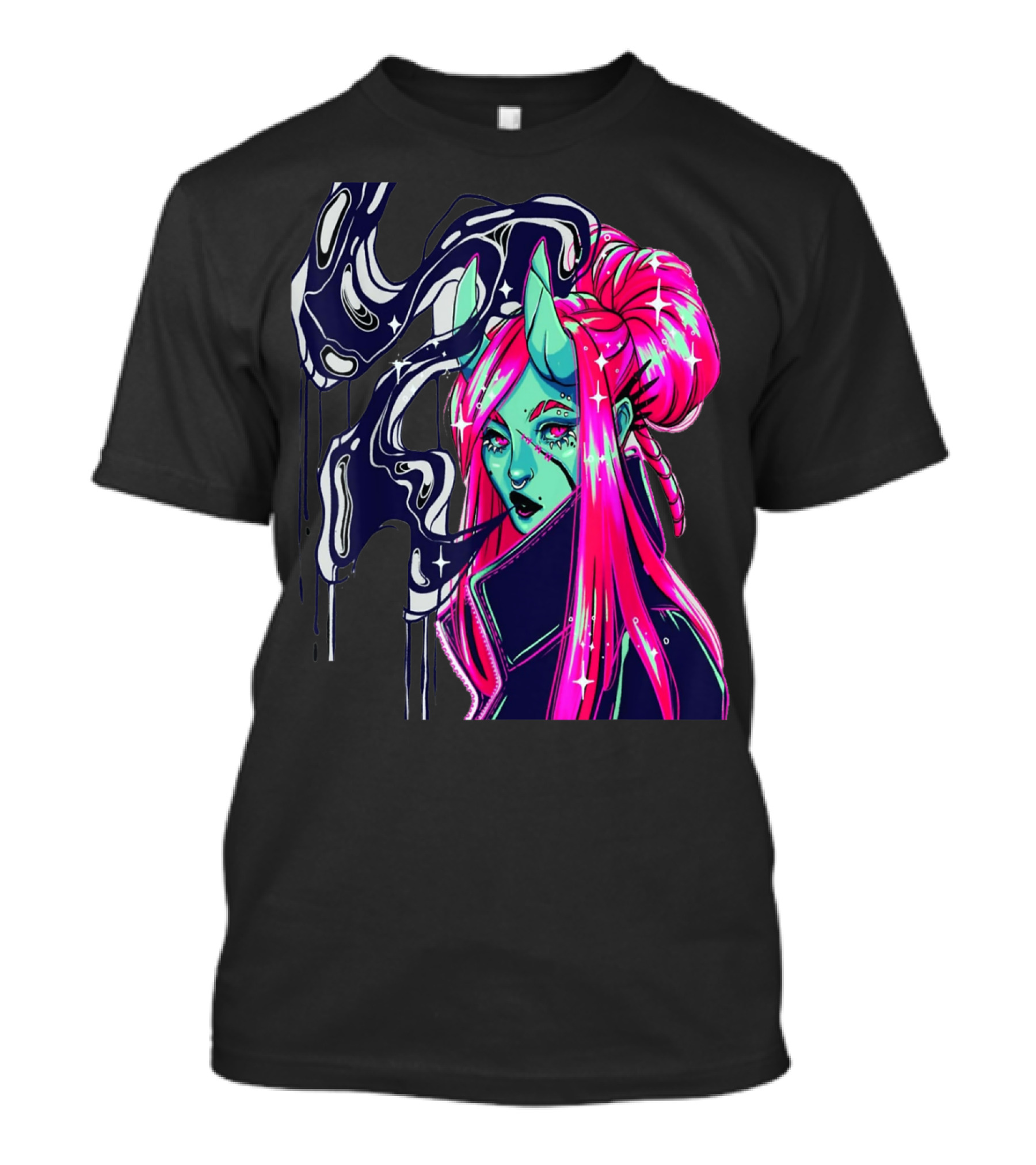 Angel Demon Neon Fantasy Comic T-Shirt