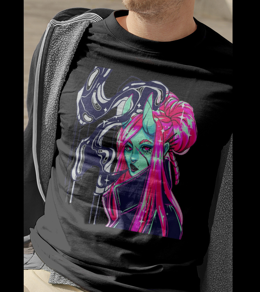 Angel Demon Neon Fantasy Comic T-Shirt