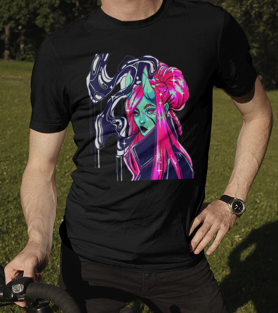 Angel Demon Neon Fantasy Comic T-Shirt