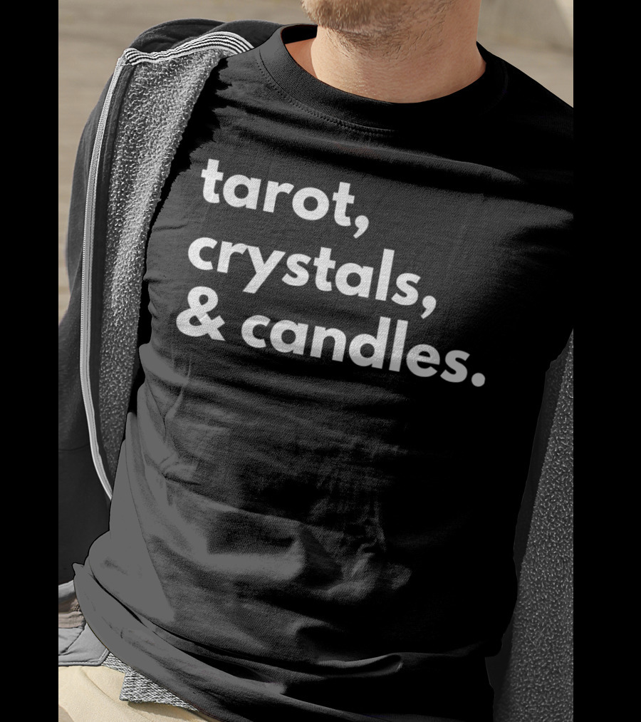 Tarot Crystals And Candles Magick Mystical Elements T-Shirt