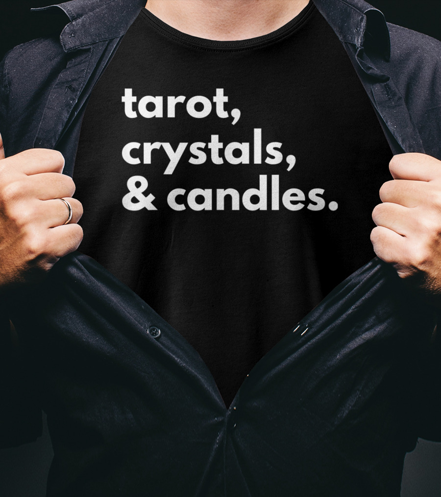 Tarot Crystals And Candles Magick Mystical Elements T-Shirt