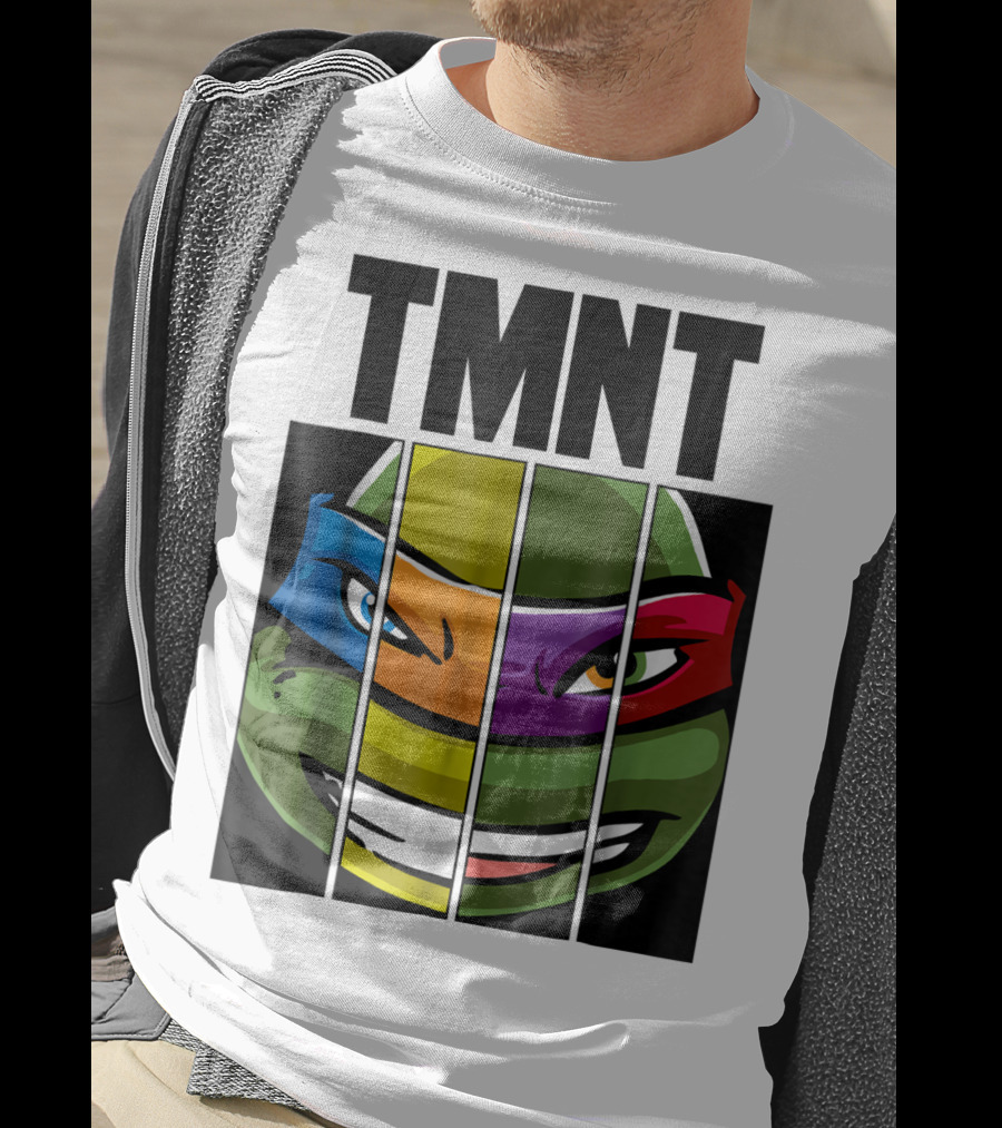 TMNT Turtle Faces Colorful Bandana Mashup T-Shirt