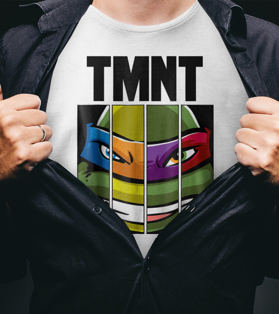 TMNT Turtle Faces Colorful Bandana Mashup T-Shirt