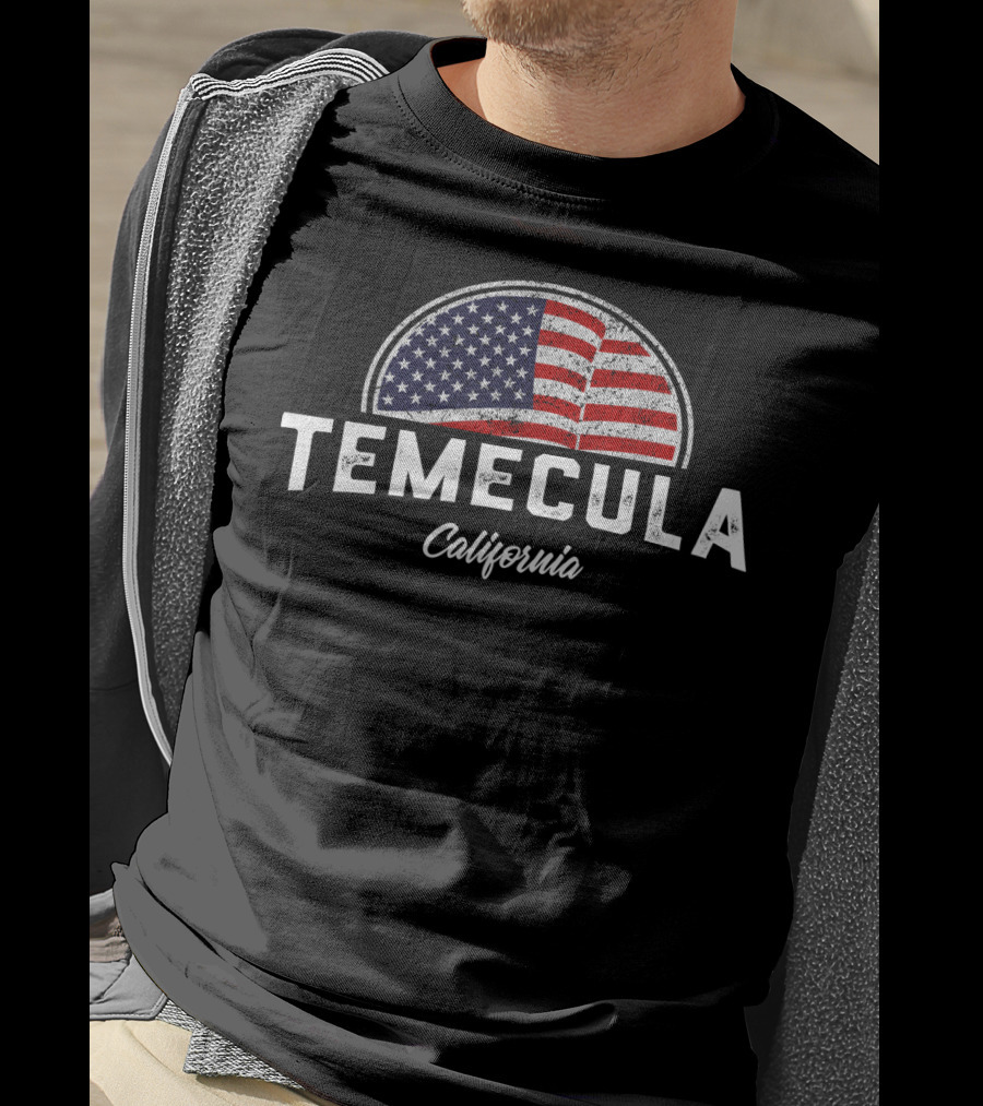 Temecula California American Flag T-Shirt
