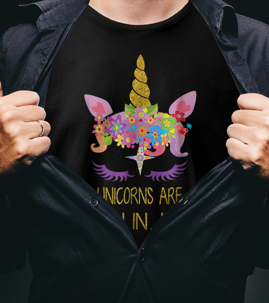 Unicorns Are Born In June Unicorn Girls Birthday T-Shirt