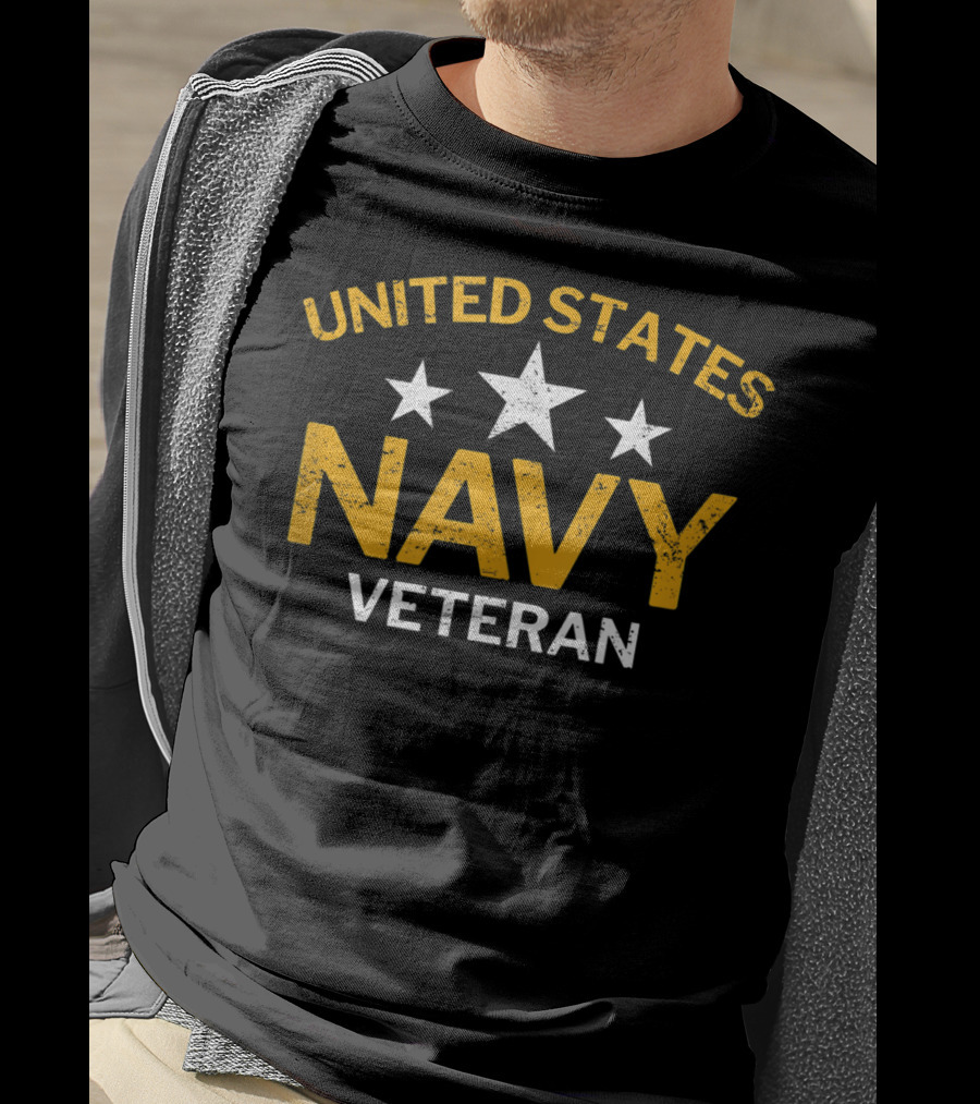 United States Navy Veteran With Stars T-Shirt
