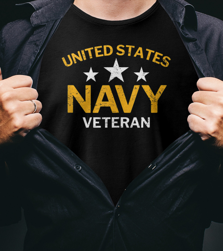 United States Navy Veteran With Stars T-Shirt