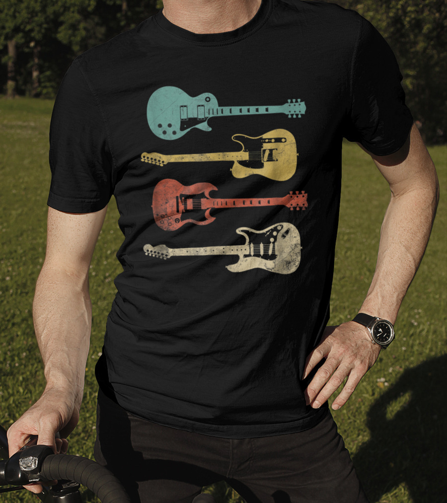 Vintage Classic Colorful Electric Guitars Collection T-Shirt