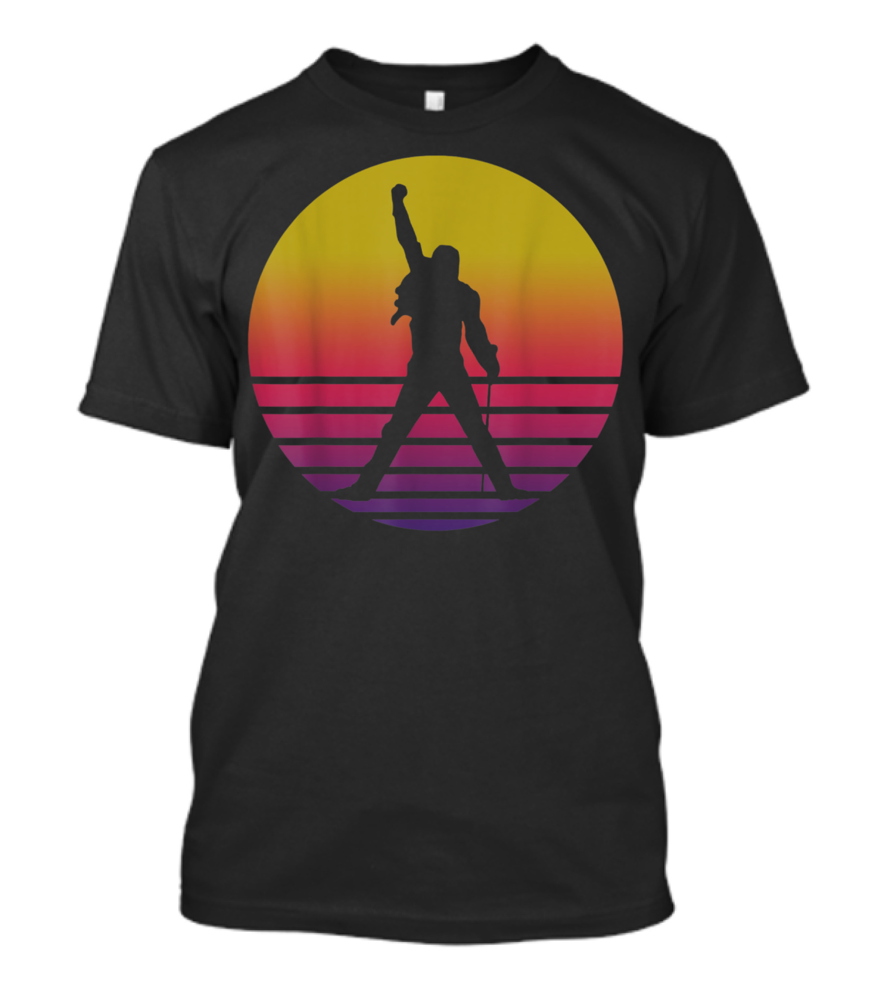Vintage Freddie Mercury Silhouette Music Icon Sunset T-Shirt