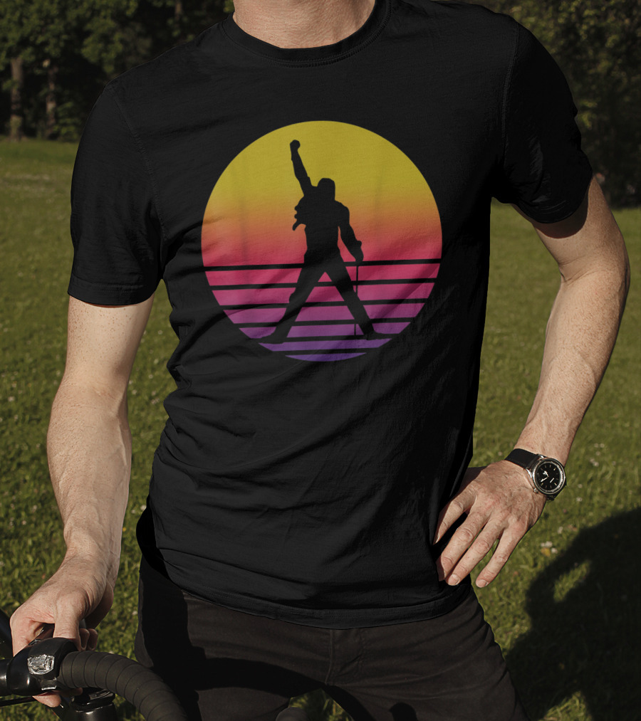 Vintage Freddie Mercury Silhouette Music Icon Sunset T-Shirt